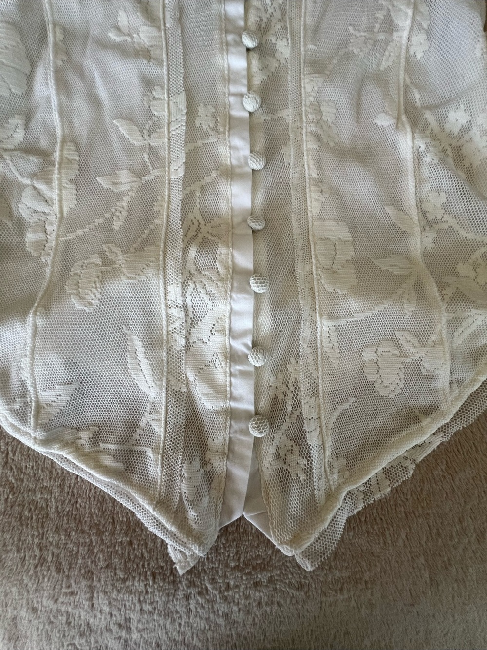 NWT Free People Intimately Cream Lace-Detail Top - Picture 3 of 9